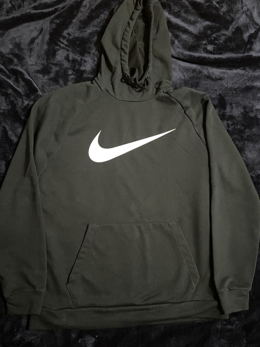 Nike Black Hoodie with White Swoosh Logo